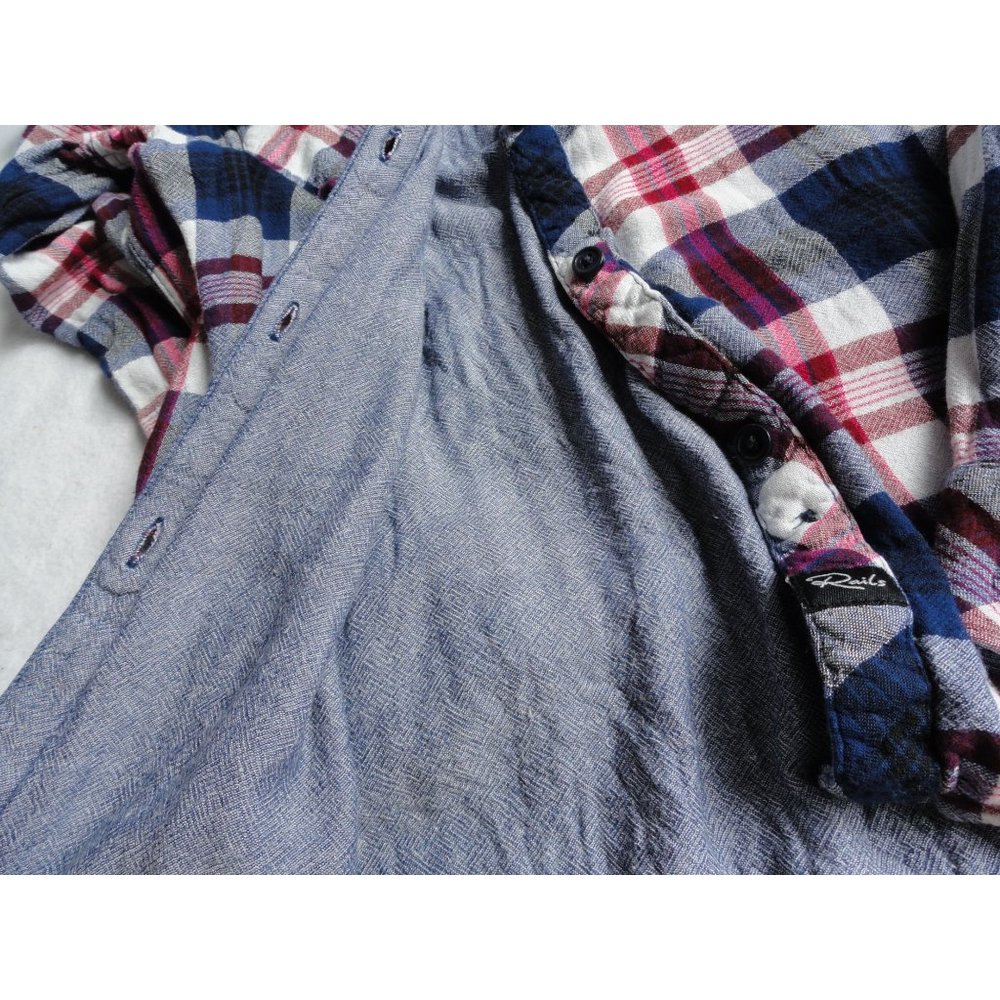 Rails Double Layer Red And Blue Plaid Flannel - S… - image 6